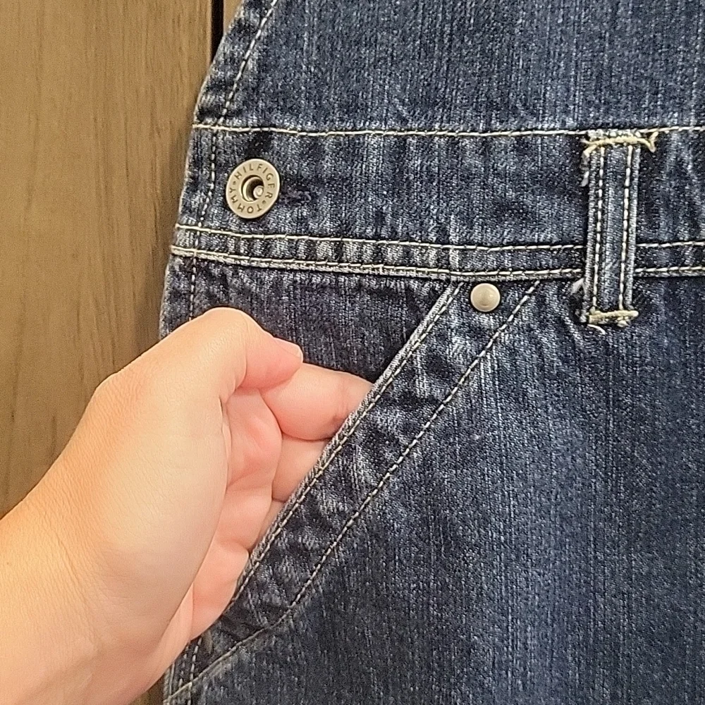 Tommy Hilfiger-Vintage 90s Denim Jean Skirt overalls-Size 8 - Picture 9 of 17